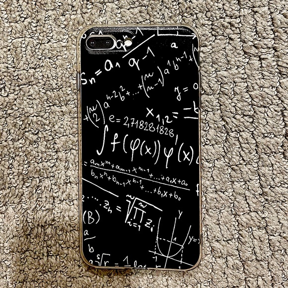 Black/white Math iPhone 8 Plus Case, EUC like new - Picture 1 of 5